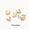 4Pcslot 14K 18K Gold Plated Heart Charm With Jump Ring Necklace Making Supplies Solid Love Pendant For Diy Jewelry Accessories