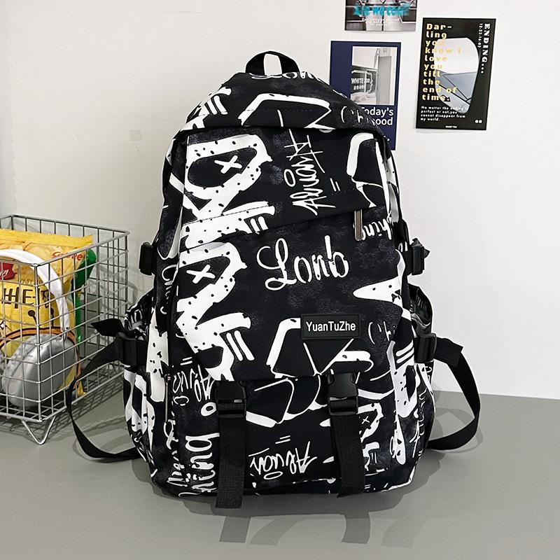 Zaino versione coreana ins trend Mori personalità versatile stampa graffiti grande capacità studenti delle scuole medie studenti universitari zaino