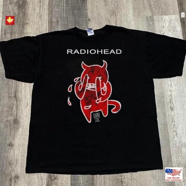 New Apparel Radiohead Band TShirt Retro Style Black Unisex Tee Unisex T-Shirt XL