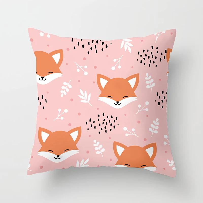 Home Decor Cartoon Fuchs Tier Kissenbezug Kissen Sofa Dekoration