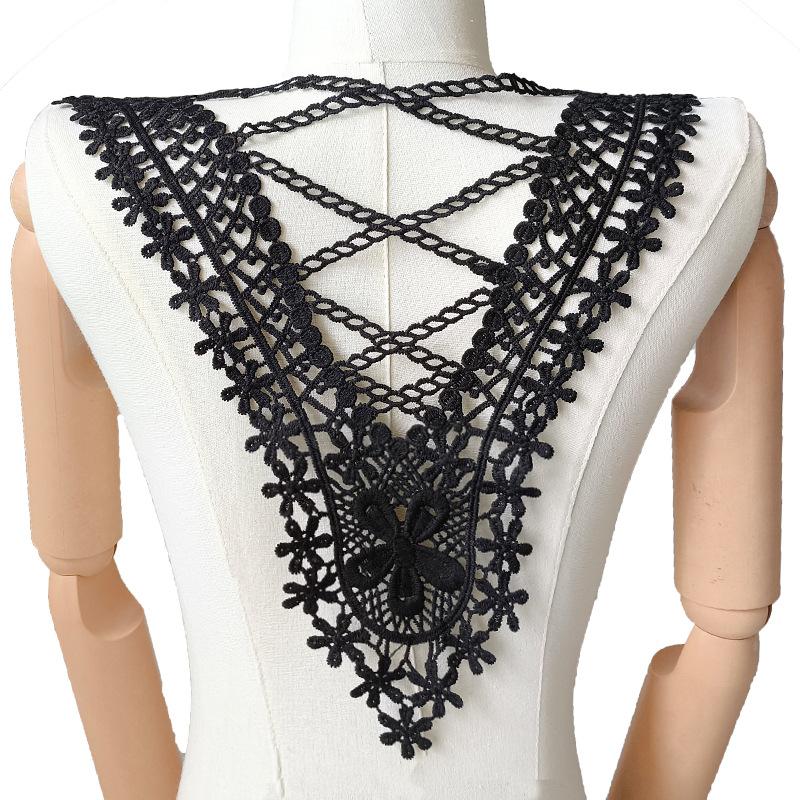 Milk silk embroidered corsage, lace embroidered back collar, hollow false collar DIY lace accessories