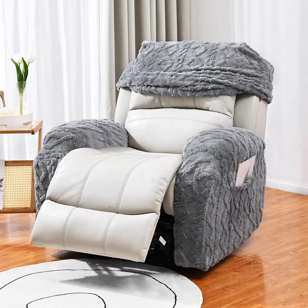 Double Side Jacquard Braid Winter Velvet Single Sofa Cover Armchair Sofa Cover Office