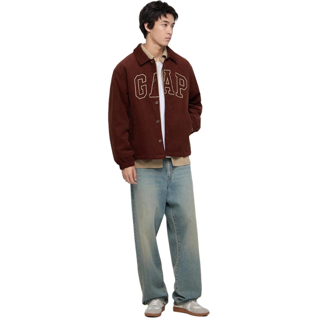 Gap Embroidered Logo Corduroy Lapel Loose Jacket Men Jackets 791866