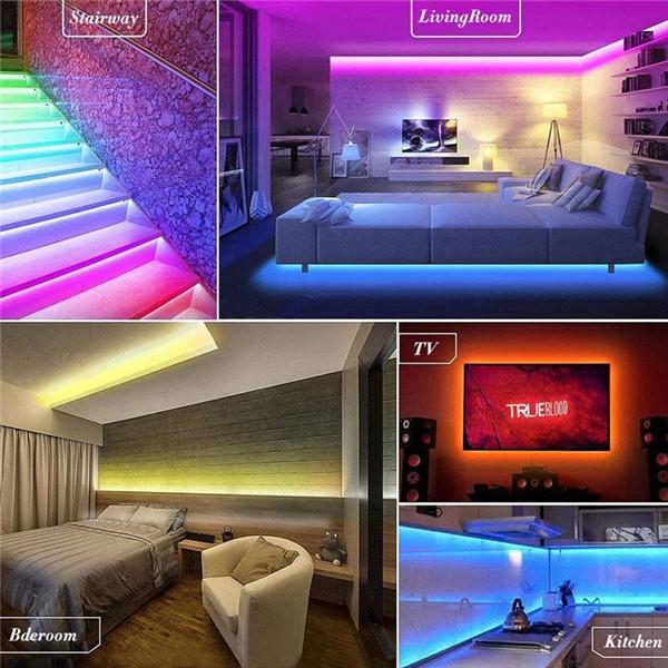 Striscia LED 15M 10M 5M RGB USB flessibile lampada nastro diodo 28350 5050RGB cavo Bluetooth controllo DC 5 V scrivania schermo TV illuminazione di sfondo