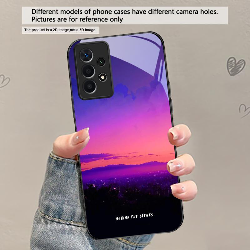Dark Colored Seawater For Samsung Galaxy A30 A31 A32 A33 A34 A35 A42 A30s A20 A25 A26 A51 A56 A54 A72 A73 A70 Glass Phone Case