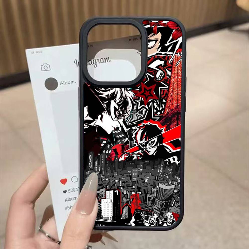 Game P-Persona 5 Cool Black Silicone Hard Plastic Phone Case For Iphone 17 Air 16 15 14 13 12 11 Pro Max PC TPU