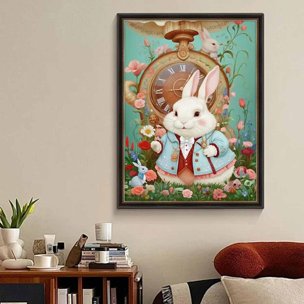 DIY Diamond Painting A Cute Little Chubby Rabbit Cross Stitch Kit Mosaic Art Diamond Painting Full Circle Diamond Home Decoration