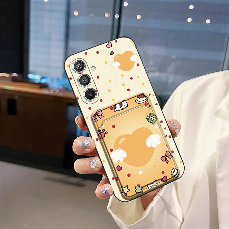 Cartoon TPU Phone Case For Samsung Galaxy S24 Plus/S24+/S24 Pro Card Slot Soft Case Full Wrap Card Bag Anti-dust Durable
