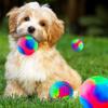 4 Pieces Light Up Dog Balls Glowing Elastic Balls Led Flashing Spike Pet Balls Molar Ball Pet Light Color Balls Interactive