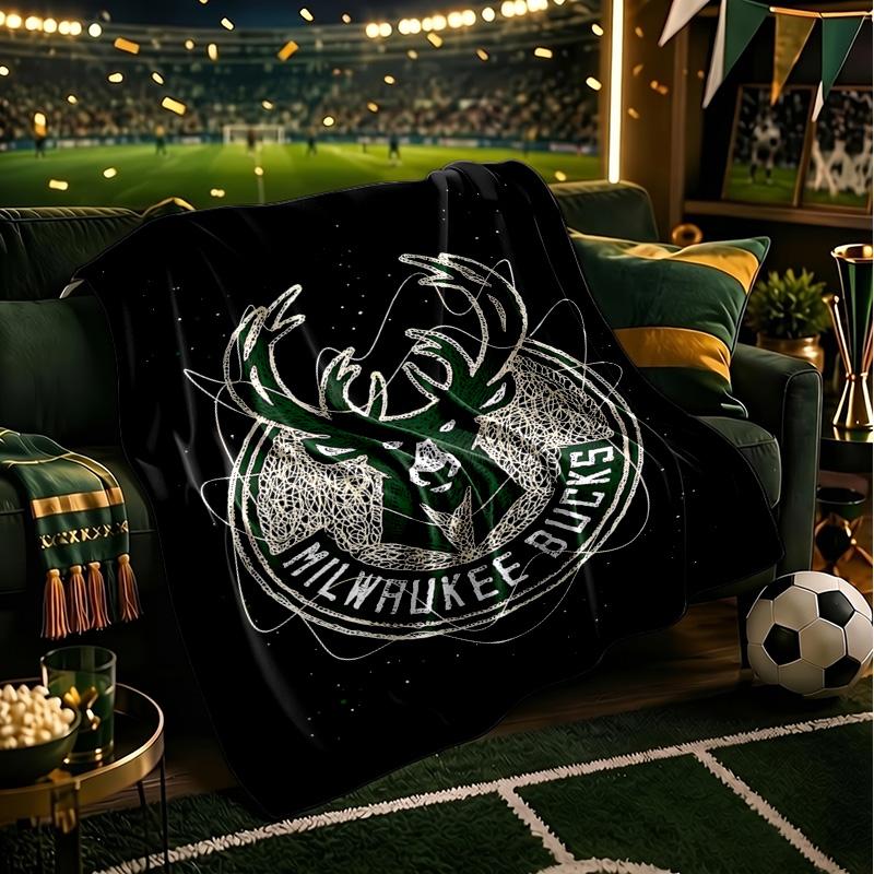 Bucks Team Logo Blanket Lightweight Flannel Bedding Blanket Perfect for Travel, Camping, Living Rooms, Offices, Sofas, Fan Christmas gift