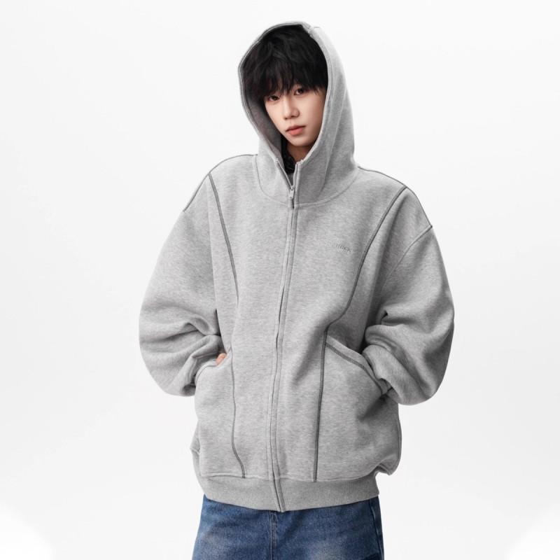 Mens Oversized Hooded Cardigan Sweatshirt - American Style Loose Fit Streetwear Plus Size