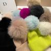 Iceland~ Flowers and Teen Stars Big Hairball Sweet and Cute Wool Hat Winter Warm Rabbit Hair Knitted Hat