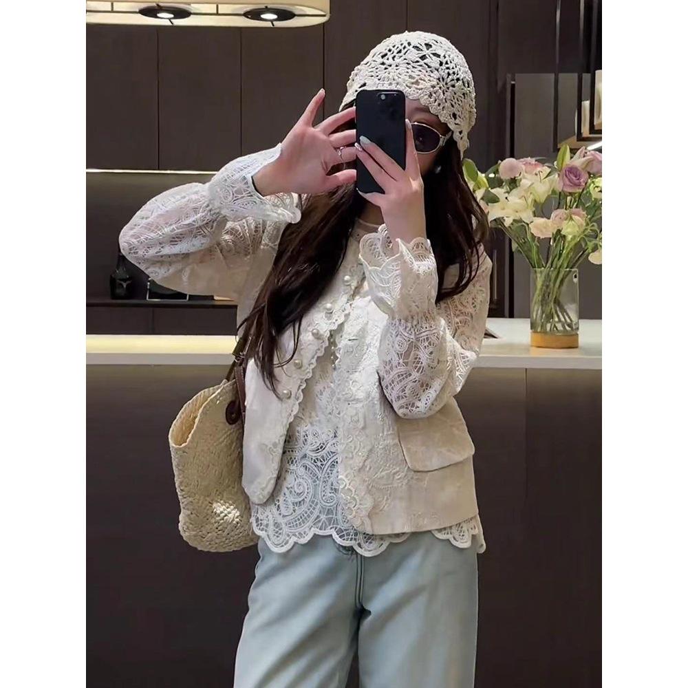 

Весна 2025 Женский жилет с жаккардовой вышивкой: Стильный национальный стиль без рукавов M 105-115 lb