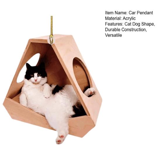 1/6 Buc. Pandantiv Auto Design Pisică Acrilic Decorațiune Agățată cu Șnur Pisoi Accesoriu Agățat Oglindă Retrovizoare Auto