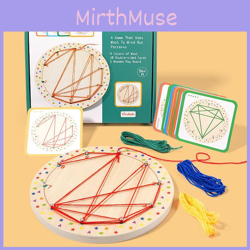 Threading Wooden Montessori Nail Board Graphic Rope Winding Children Toys Puzzle
