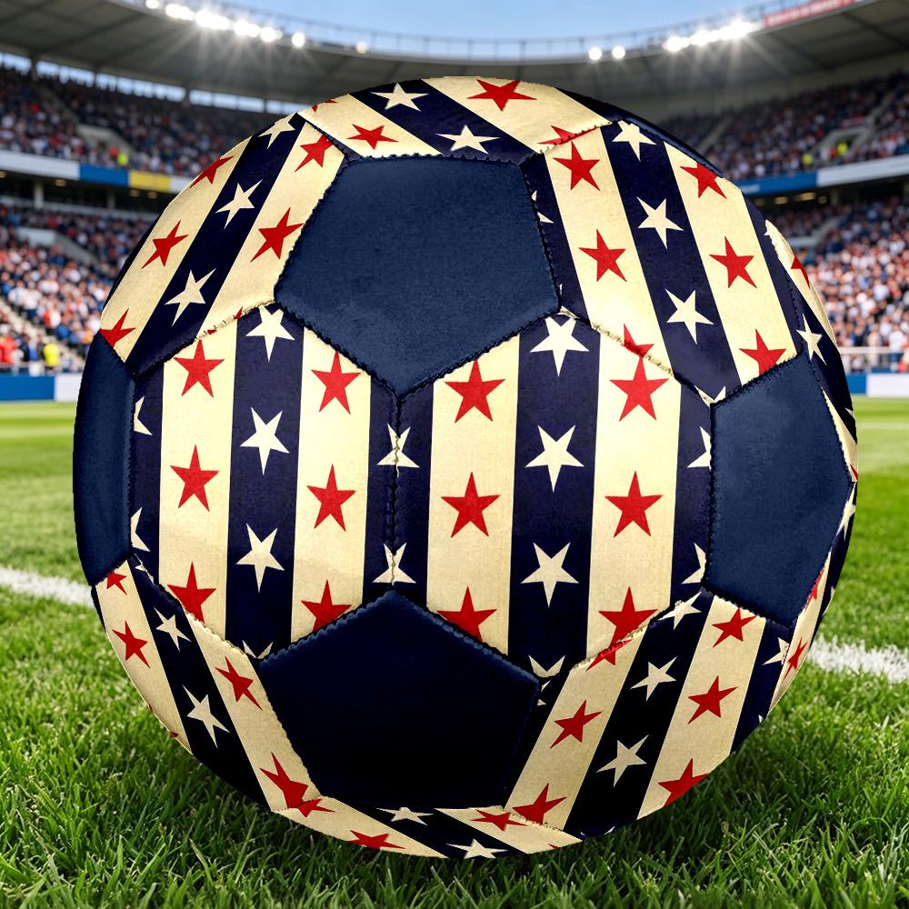 1pc Stars Stripes Soccer Ball Size 5 Football Machine Sewn Indoor/Outdoor Universal Football Q83