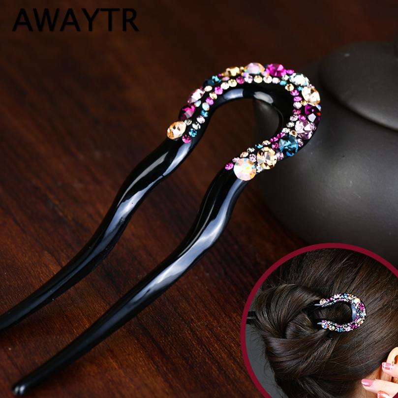 

AWAYTR Корейские U-образные расчески для волос Мода Barrettes Заколки для волос Девушки Женщины Заколки для волос Украшения для волос