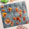 Multifunctional Decorative Glass Kitchen Board Poppy Field 60x52 cm