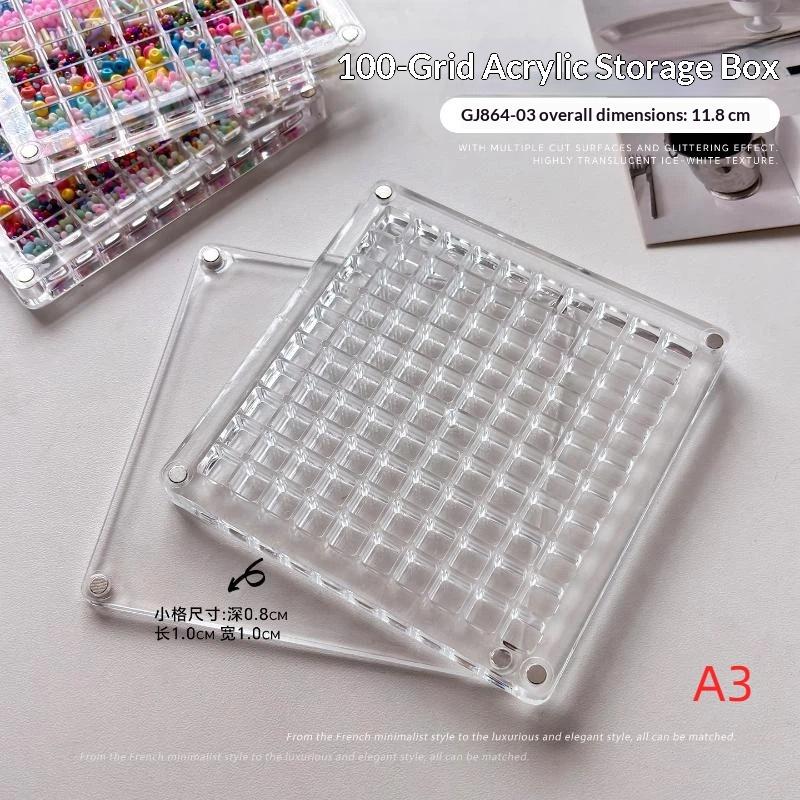 1Pcs Acrylic Gold Transfer Pendant Compartment Collection Box 36/64/100 Grids Gold Bean Storage Box Antioxidant Display Box
