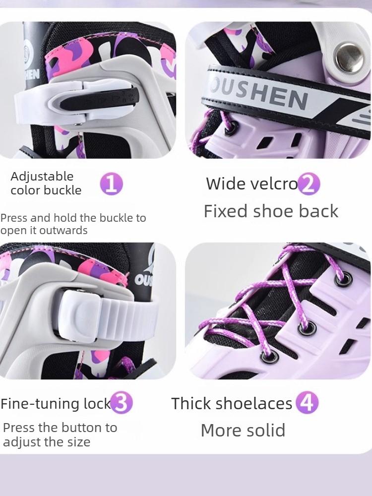 Adjustable Size Hard Shell Ice Skates for Adults and Women, Roller Skates for Boys and Students, Beginner Set for Ice Skating and Roller Skating