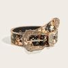 Bohemian-Stil geschnitzte Metallschnalle Gürtel Randperlen Retro Blumenmuster Gürtel Damen Accessoires