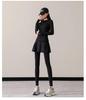 Women's Small Yoga & Fitness Set: Half-Zip Long Sleeve Top, Skirt, and Pants for Spring & Autumn