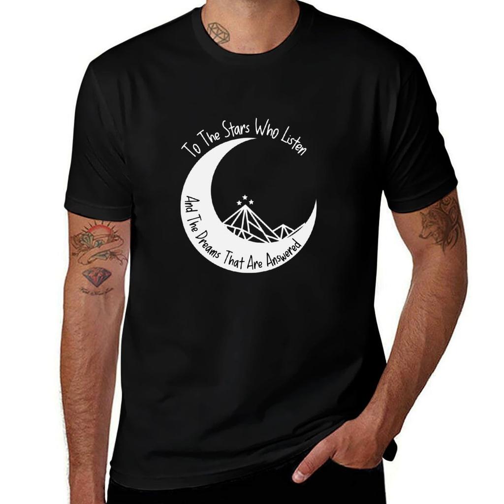 An die Sterne, die zuhören, und die Träume, die erhört werden - ACOTAR T-Shirt Einfaches Druckdesign T