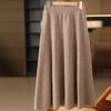 Women's Knitted A-Line Umbrella Skirt - Mid-Length Thickened Wool for Autumn/Winter 2025