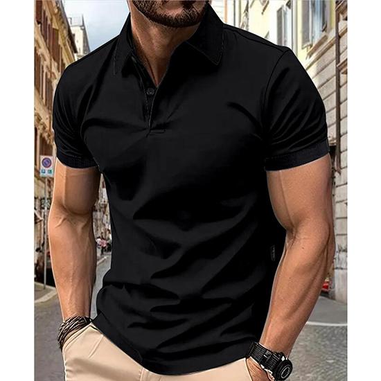 Men's Summer Solid Color Top Popular Fashion Short Sleeves Slim Fit European and American Short Sleeves