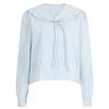 Shop   Women Frill Peter Pan Collar Ribbon Lovely Blouse Cream Som Wbl 20336