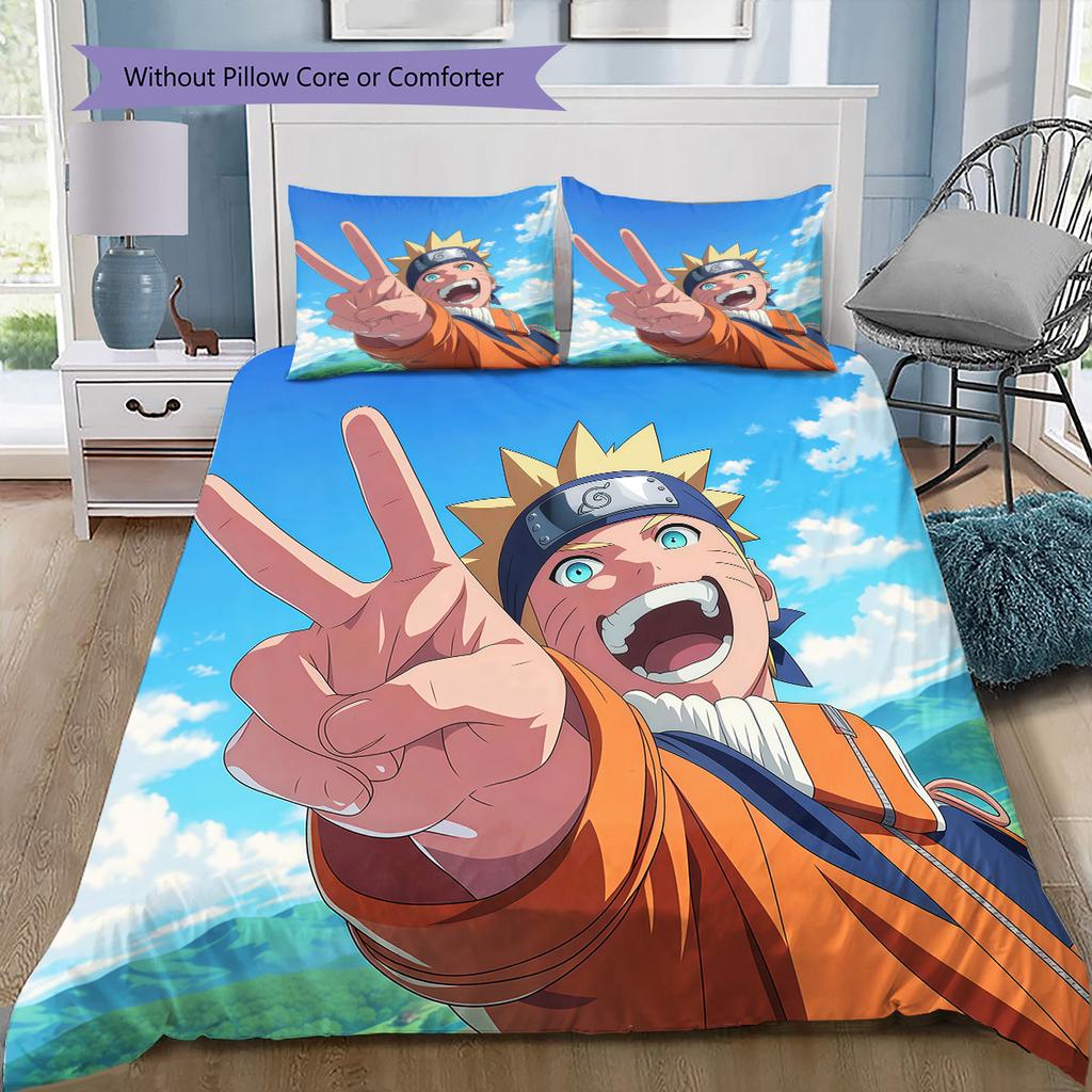 Naruto Uzumaki Daily Growth Bedding Set, 1 Duvet Cover & 2 Pillowcases, Home Decor, Perfect Gift for Naruto Fans
