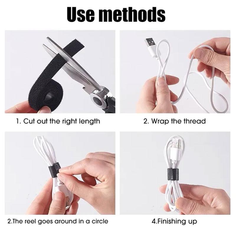 5M/Roll Car Interior Storage Cable Organizer USB Cable Winder Management Nylon Free Cut Ties Mouse Earphone Cord Cable Ties