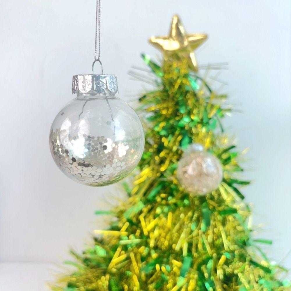 6cm/8cm Clear Christmas Balls Pendant Round Xmas Tree Pendants  Holiday Party Decorations