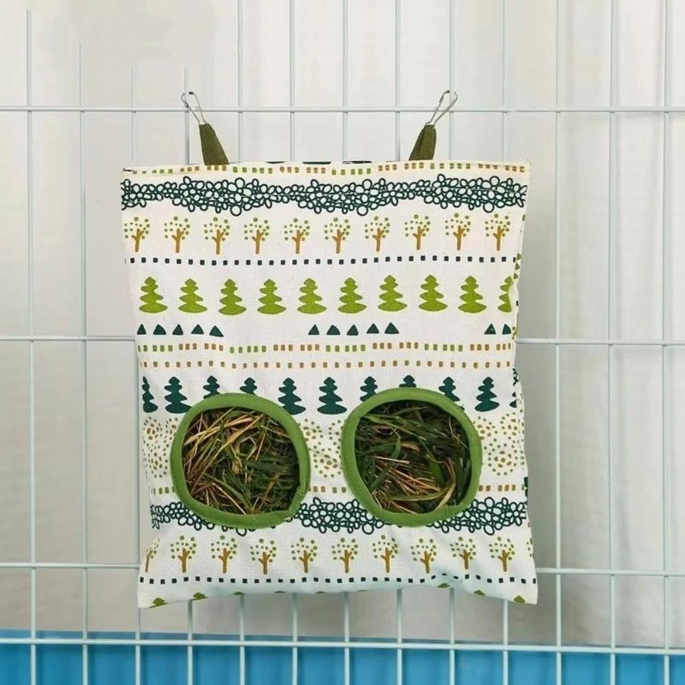 2/3 Löcher Kleintier Futterbeutel Kaninchenohren Käfigzubehör Hängender Heubeutel Hase Meerschweinchen