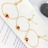 Delicate 4 Style Sacred Red Crystal Heart Charm Bracelets For Women Adjustable Shiny CZ Party Jewelry Female Religion Gift