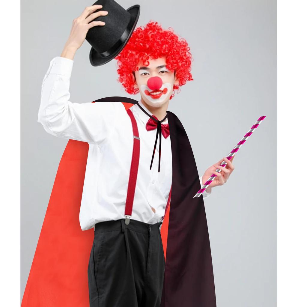 DIFEIUKI Magician Dracula Costume, 3-Piece Set (Cape, Hat, Magic Wand) for Kids, Magician Cosplay, Magic Supplies, Magic Costume, Birthday Gift,
