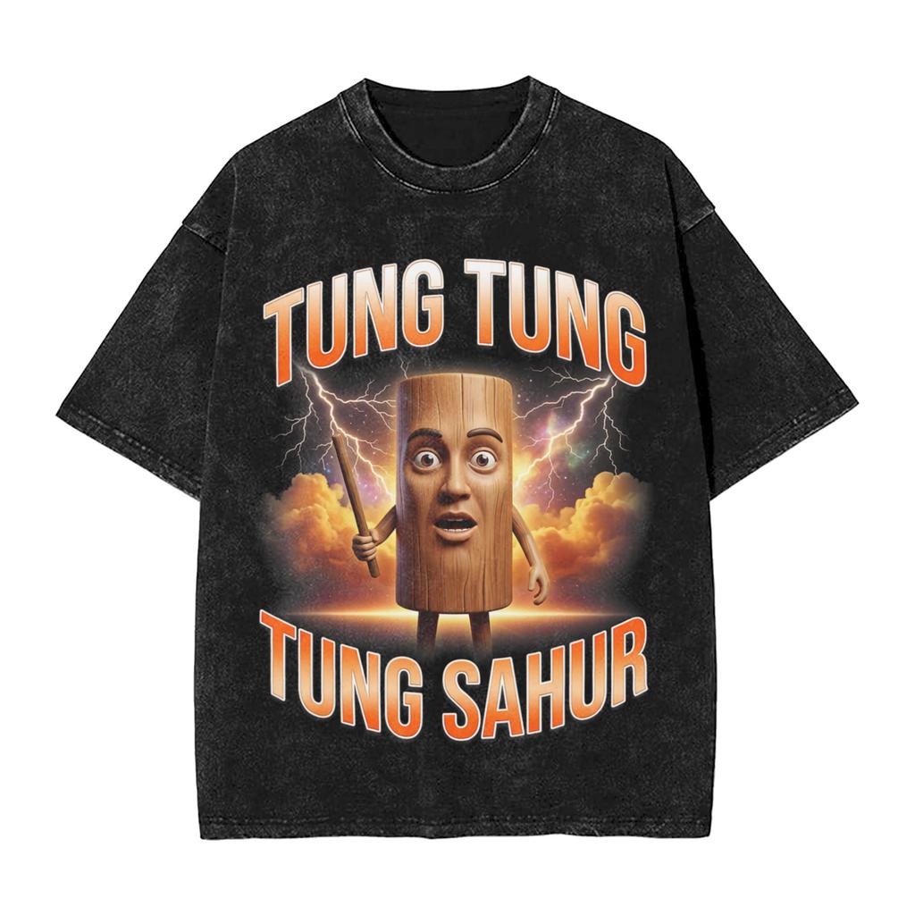 Tung Sahur Funny Viral Internet Meme Joke T-Shirt Harajuku T-Shirts Short Sleeve Y2K Fun Tshirt Summer Cotton Oversized Tees