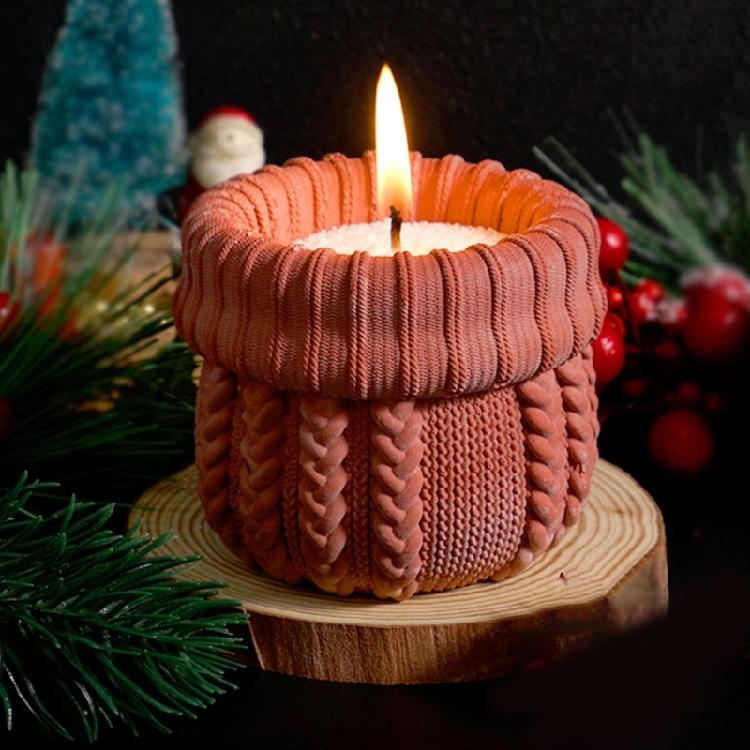 Knitted Texture Silicone Candle Molds Food Grade Silicone Mould For Handmade Candle Cup Soap Chocolate Plant Flowerpot