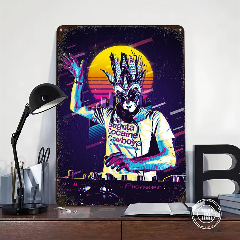 80s Retro DJ Metal Poster Customized Wall Art Retro Vintage Tinplate Signs for Man Cave Office Decor Gaming Room Decoration Cozy