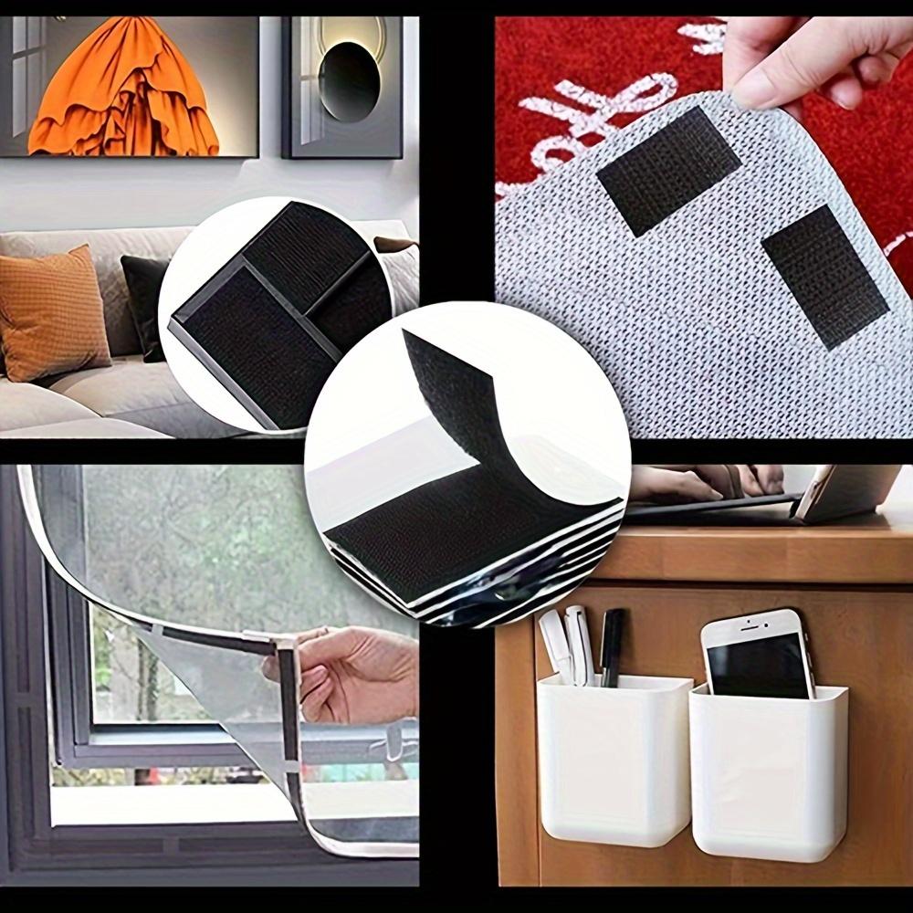 12/24pairs Heavy-Duty Double Sided Adhesive Mounting Strips Interlocking Tape  Reusable Sticky Back Tape for Hanging Organizing