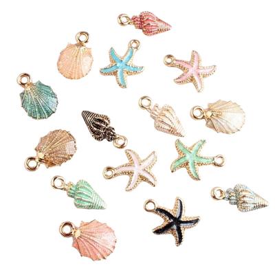 15 bucăți/set unisex accesoriu bijuterii coajă stea de mare pandantiv pentru colier brățară