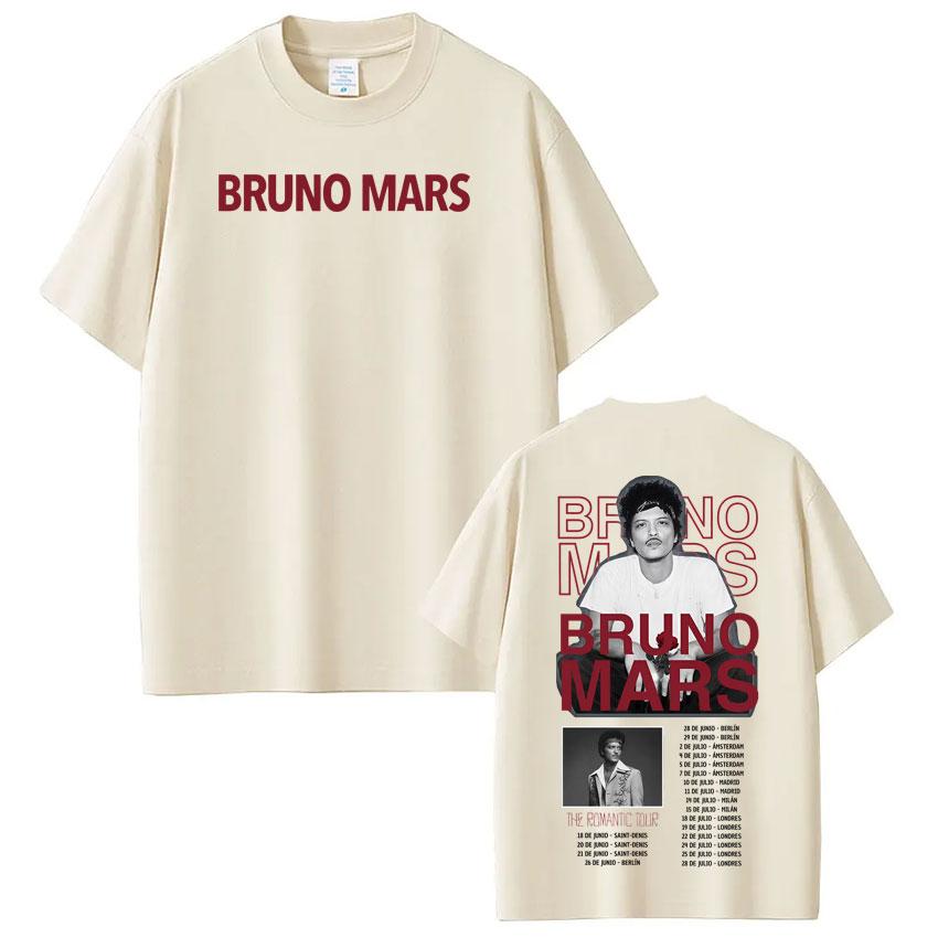 

Rapper Bruno Mars Album Tour 2026 Print Tshirt Men Women Fashion Tshirts Summer Shortsleeved Loose Harajuku Cotton Tshirts 3XL