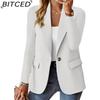 BITCED Blazer Cardigan Autunnale a Maniche Lunghe Monocolore da Donna