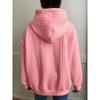 Women's Casual Top, Solid Color Textured Long Sleeve Drawstring Loungewear Hoodie