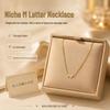 Gold M Letter Thin Necklace for Women – Elegant, Versatile, and Fashionable Clavicle Chain.