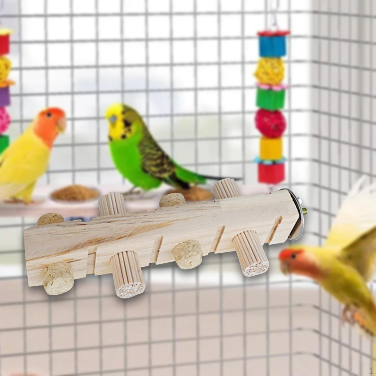 

Bird Activity Center Wooden Perch Toy for Small And Medium Avian Pets Unpainted