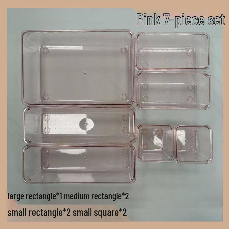 Przezroczysty pojemnik z szufladami do przechowywania sztućców kuchennych, kosmetyków na biurko i drobiazgów