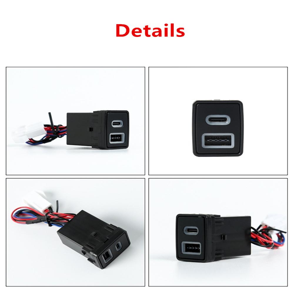 Car Quick Charger TYPE-C QC3.0 USB Interface Dual Socket for Nissan XTRAIL Teana