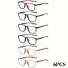 6 Pairs of Reading Glasses with Anti Blue Light for Office and Home Use Suitable for Both Men and Women