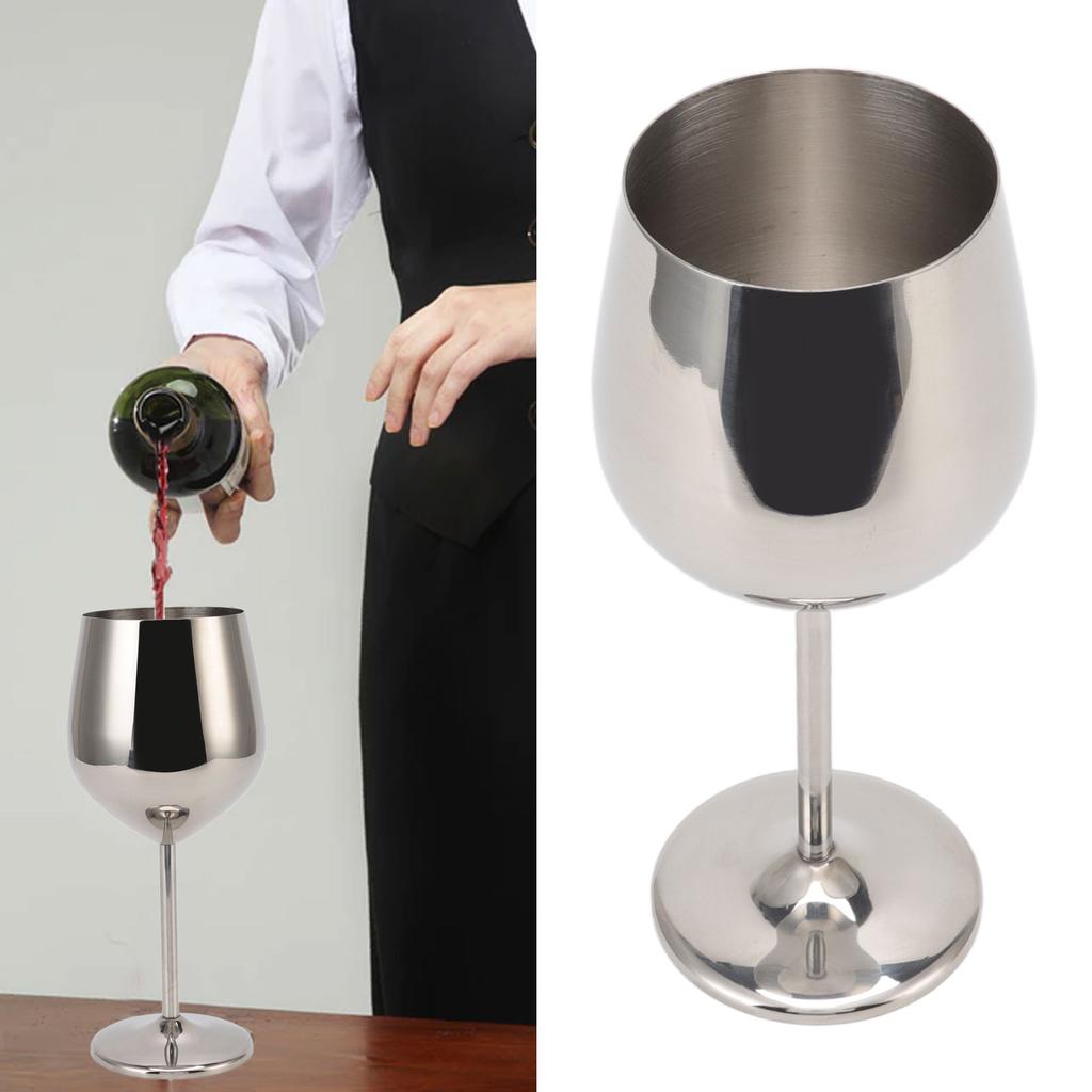 Metal Wine Goblet Stainless Steel Elegant High Hardness Widely Used Metal Wine Glass for Party Wedding Banquet